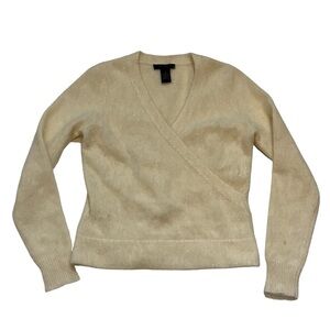 The Limited Y2K Cream Wrap Angora Rabbit Hair Sweater Size Medium